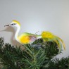Glasvogel, kleiner Halsvogel mit Naturfedern