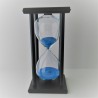 Sanduhr 45 Min. 20 cm Holzgestell  schwarz viereckig mit 4 Sauelen