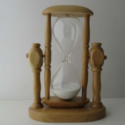 Sanduhr 60 Min. 26 cm Weiss, Maritim Kirsche zum drehen