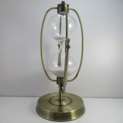 Sanduhren 60 Min. 33cm Weiss, Sanduhr  im Metall Gestell zum drehen