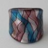 Muranoglas Fingerring 27mm Silberfolie, gemischte Farben, Bohrung 17mm
