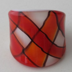 Muranoglas Fingerring 27mm Silberfolie, gemischte Farben, Bohrung 17mm