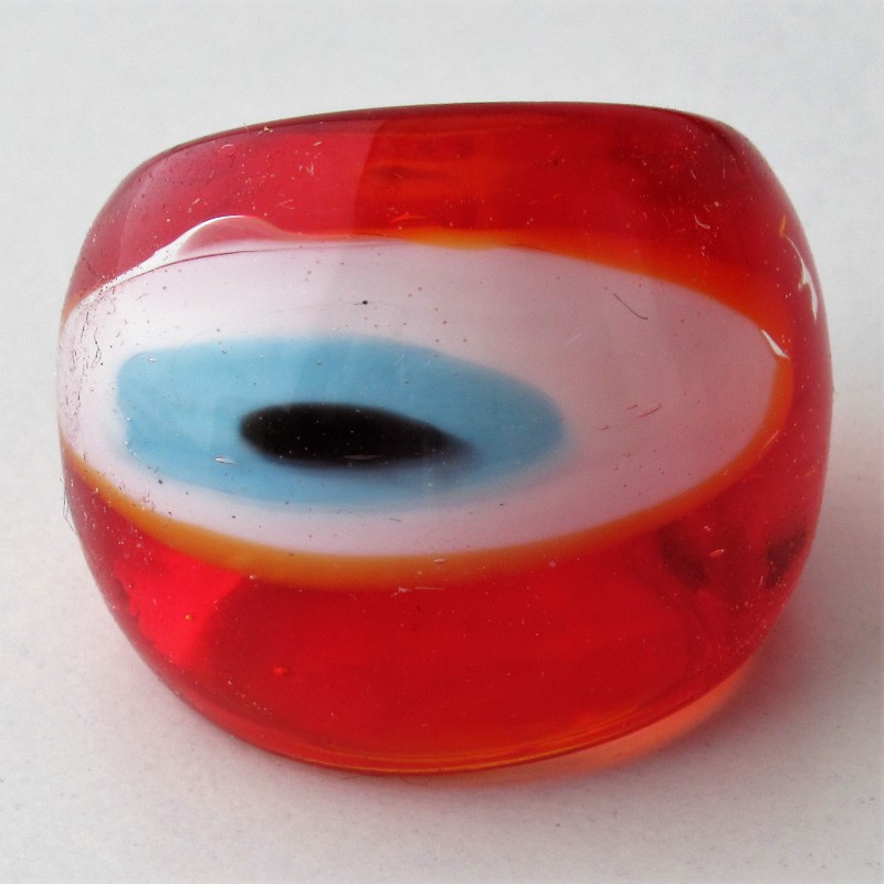 Muranoglas Fingerring  Böser Blick  gemischte Farben