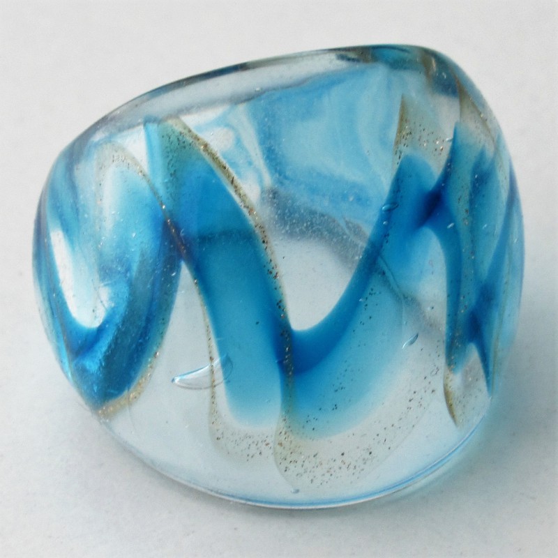 Muranoglas Fingerring 28mm Lampwork Gold Sand, gemischte Farben