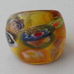 Muranoglas Fingerring 27mm Millefioraglas Murano  gemischte Farben