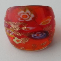 Muranoglas Fingerring 27mm Millefioraglas Murano  gemischte Farben