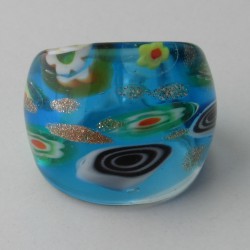 Muranoglas Fingerring 27mm Millefioraglas Murano  gemischte Farben