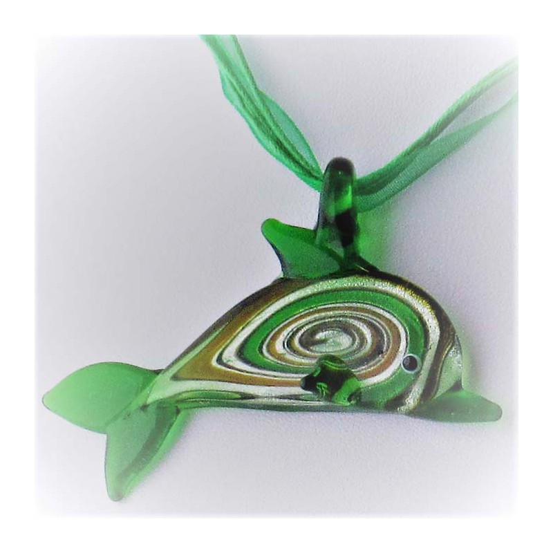Muranoglas Fisch 70mm Lampwork Anhänger gemischte Farben  und Ganzband