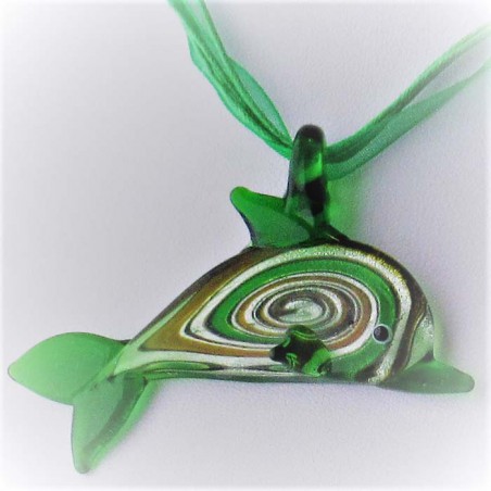 Muranoglas Fisch 70mm Lampwork Anhänger gemischte Farben  und Ganzband