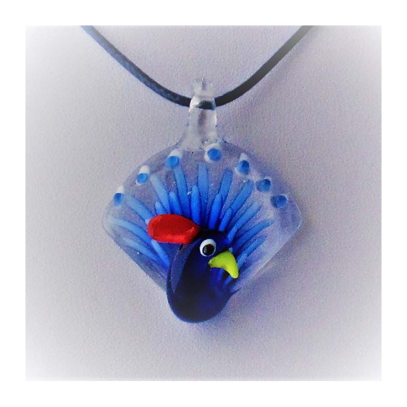 Muranoglas Pfau 46mm zum hängen