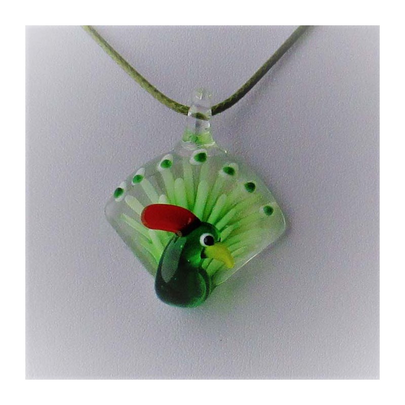 Muranoglas Pfau 46mm zum hängen