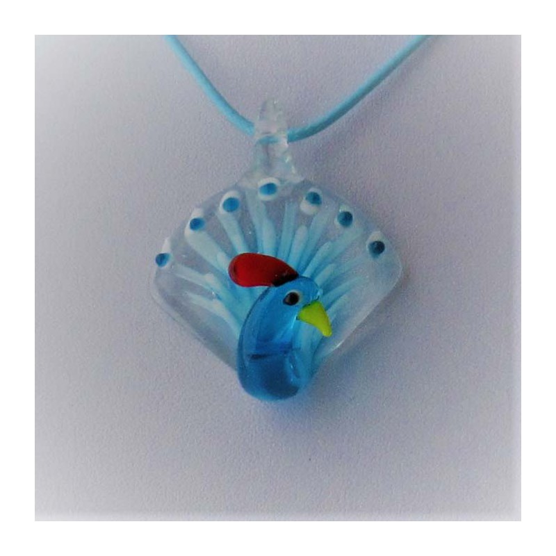 Muranoglas Pfau 46mm zum hängen