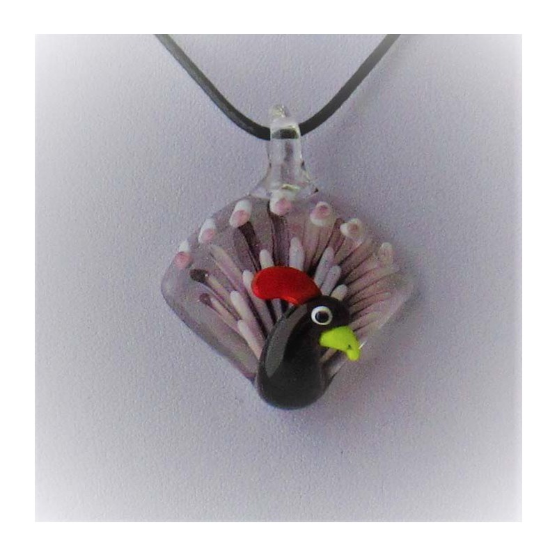 Muranoglas Pfau 46mm zum hängen