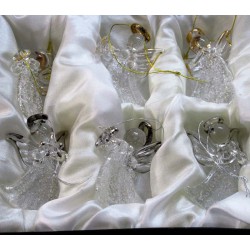 Glas Engel 5cm klar-gold-silber sortiert zum hängen