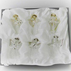 Glas Engel 5cm klar-gold-silber sortiert zum hängen