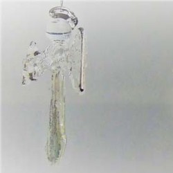 Glas Engel 50mm klar-silber sortiert zum hängen, ca.50x35x20mm