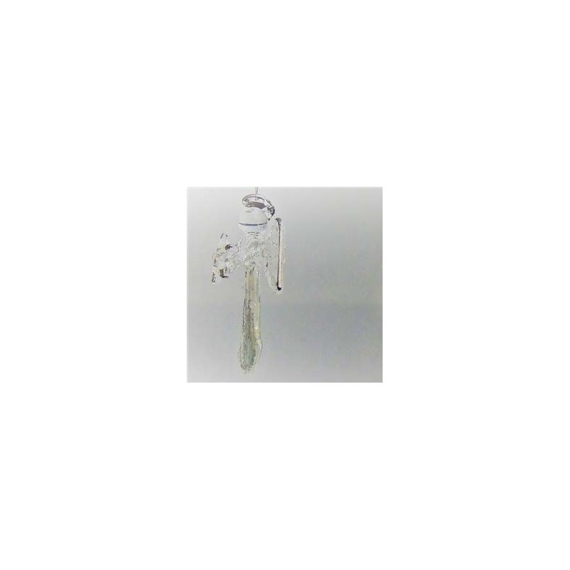 Glas Engel 50mm klar-silber sortiert zum hängen, ca.50x35x20mm