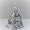 Glas Engel 80mm klar-silber-weiss betend, zum hängen und stellen