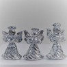 Glas Engel 4.5cm massiv versilbert sortiert  zum hängen und stellen,