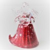 Glasengel 4.5cm rot schillernd mit Silber Sternen sortiert, zum hängen und stellen