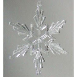 Glas Stern 9cm klar zum hängen,