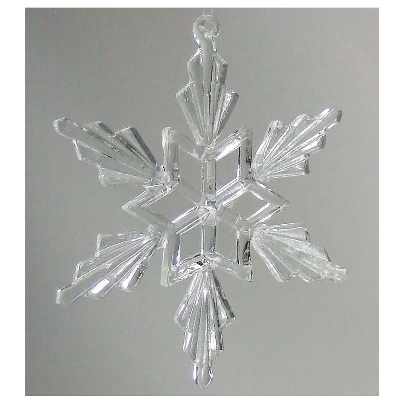 Glas Stern 9cm klar zum hängen,