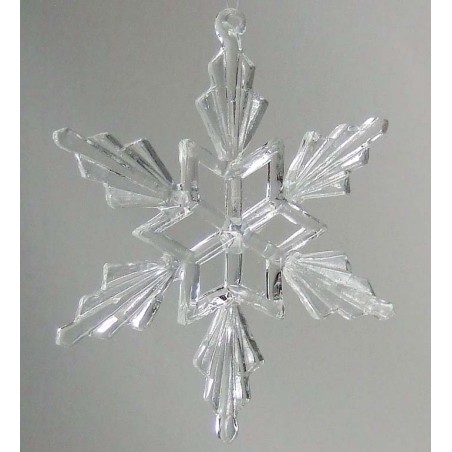 Glas Stern 9cm klar zum hängen,