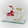 Glas Nikolaus 10cm im Geschenkeschlitten auf Spiegel