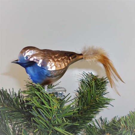 Glasvogel Blaukehlchen K & G Naturvögel mit Naturfedern