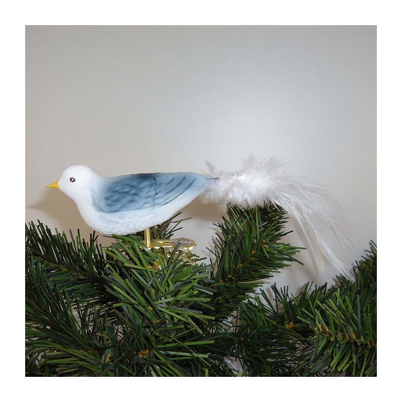 Glasvogel, Sturmmöwe mit Weissen Naturfedern