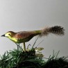 Glasvogel, mini-Vogel, grün-braun Perlhuhn-Feder
