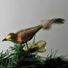 Glasvogel, mini-Vogel, grün-braun Perlhuhn-Feder