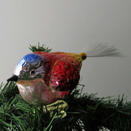 Glasvogel dicker Vogel, matt  mit Glasfaser Schwanz