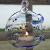 Glas-Windlicht Kugel 100 mm klar - farbig zum hängen