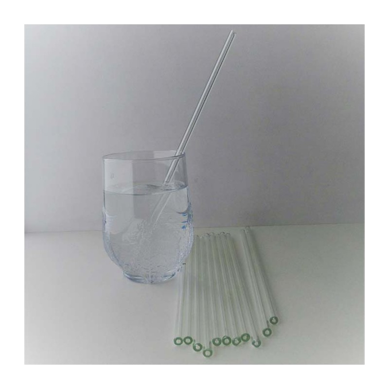 Glas Trinkhalm  ca. 220 x 6 mm 10g 12 Stück im Set