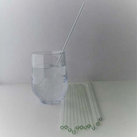 Glas Trinkhalm  ca. 220 x 6 mm 10g 12 Stück im Set