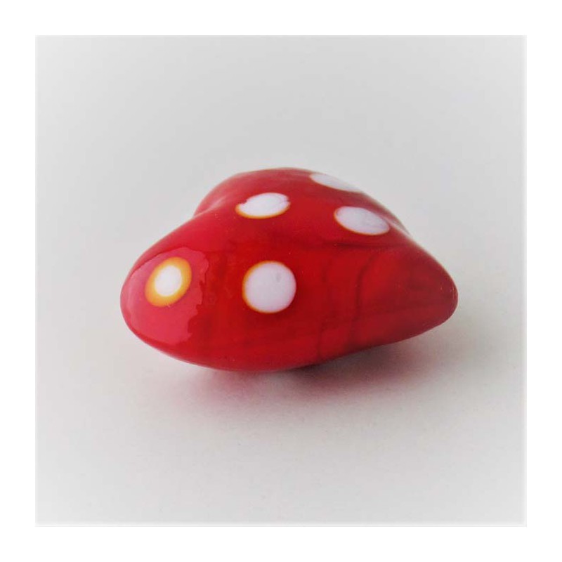 Glasherzen 40mm rot-weisse Punkte, zum legen, zum legen
