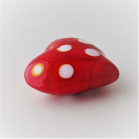 Glasherzen 40mm rot-weisse Punkte, zum legen, zum legen