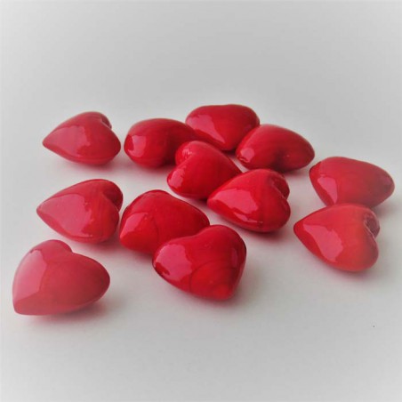 Glas-Herzen 25mm rot, zum legen,