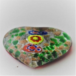 Glas-Herzen 42mm groß mit Mille Fiori
