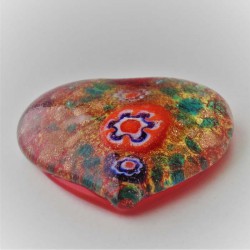 Glas-Herzen 42mm groß mit Mille Fiori