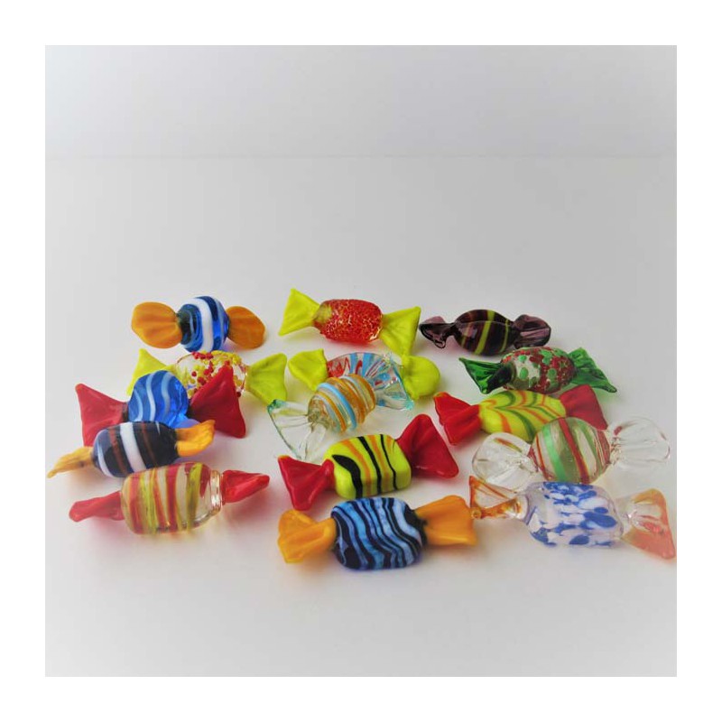 Glas-Bonbons, 15-tlg. ca. 25x55x25mm  16/260g
