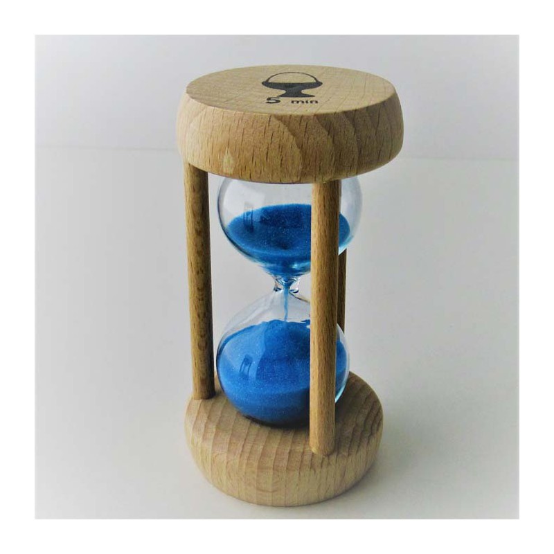 Sanduhr 5 Min. 10 cm Eieruhr Buche Holzgestell