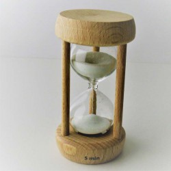 Sanduhr 5 Min. 10 cm Buche Holzgestell