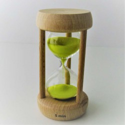 Sanduhr 5 Min. 10 cm Buche Holzgestell