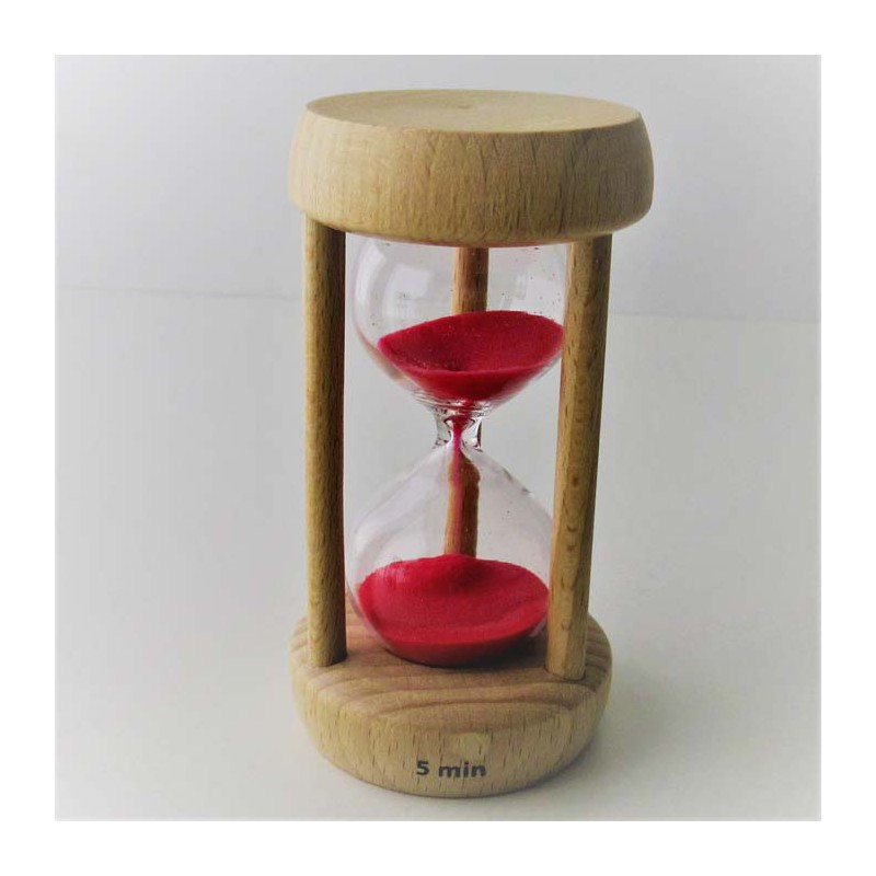 Sanduhr 5 Min. 10 cm Buche Holzgestell