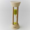 Sanduhr 3 Min. 10 cm zylindrisch Buche Holzgestell