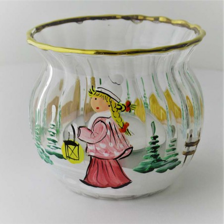 Glas Windlicht 65mm klar klein Kirche