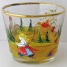 Glas Windlicht 75mm konisch klar Herbst mit Drachen fliegenden Kinder