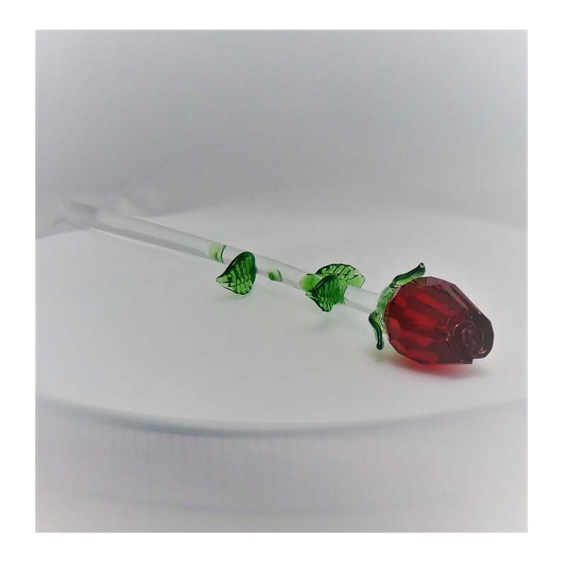 Glas Rote Rose 230mm